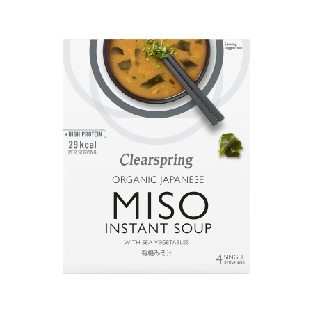 Instant Misosuppe mit Meeresgemüse, BIO, Clearspring, 4x10g